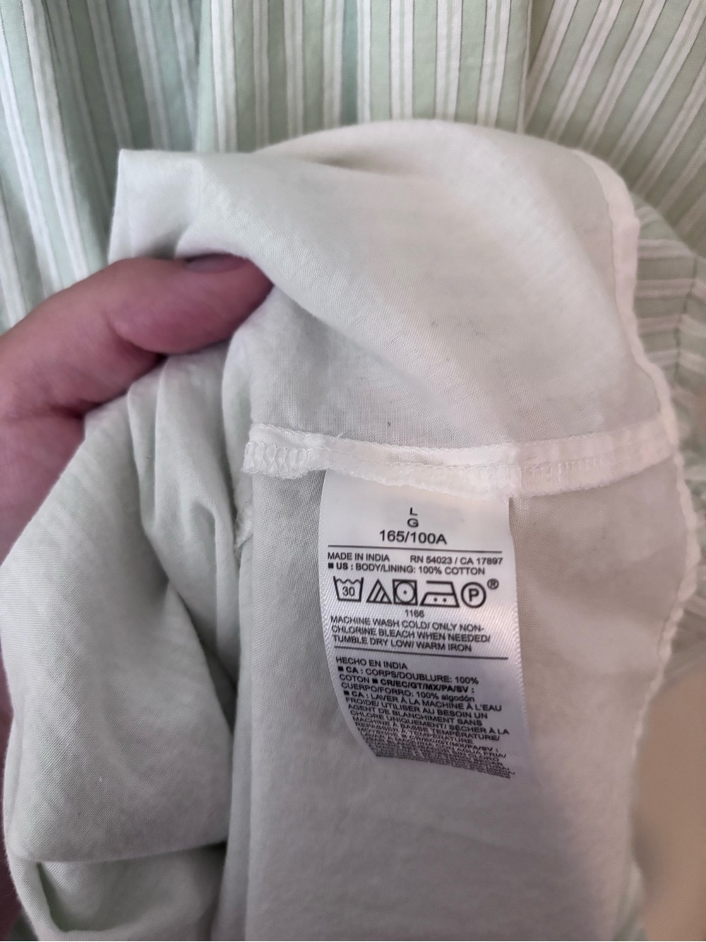 Old Navy Light Sage and White Striped Sleeveless Dress - Picture 3 of 4